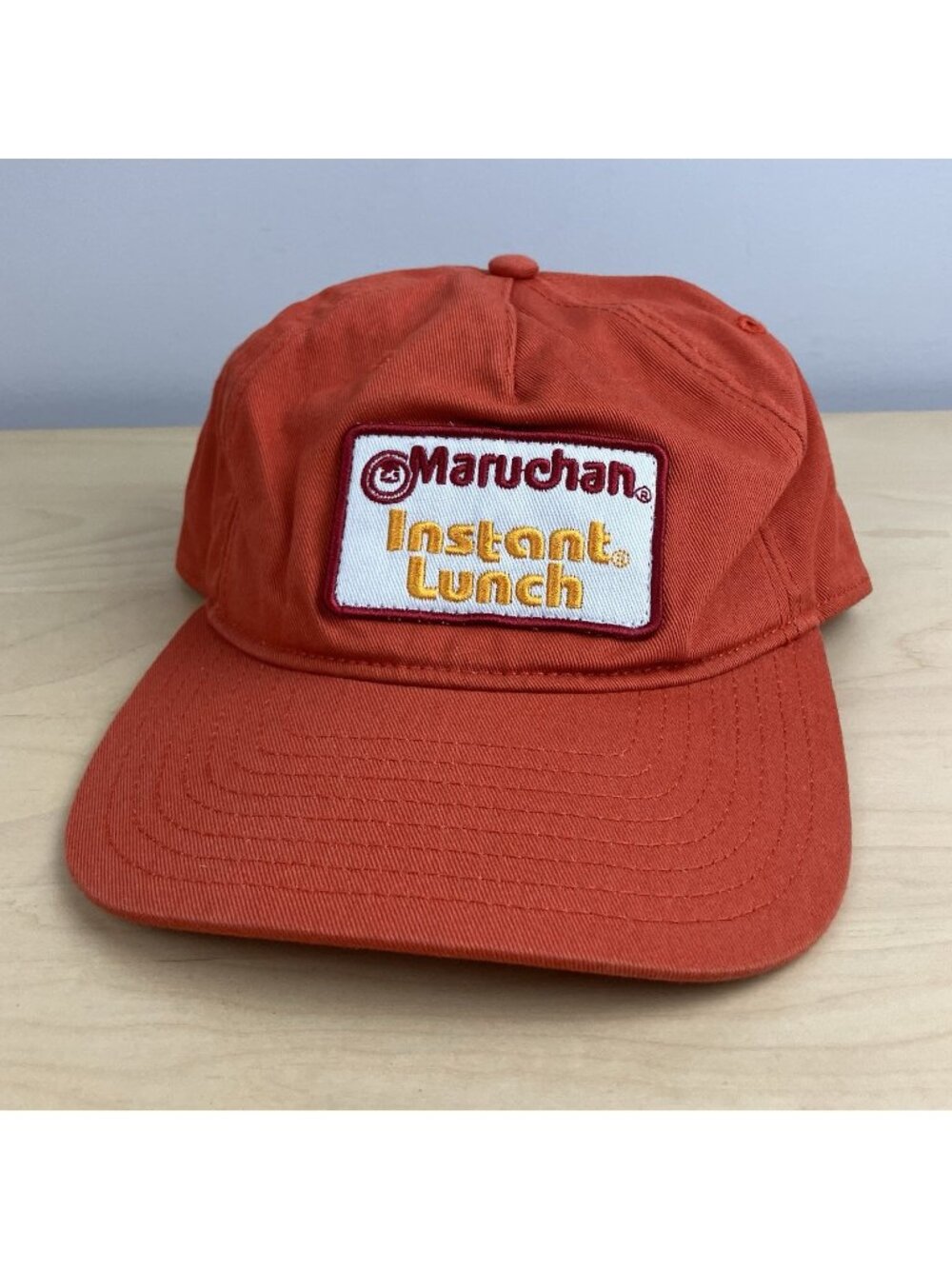 Maruchan Instant Lunch Ramen Noodle Hat Snapback Orange Mad Engine Patch Logo